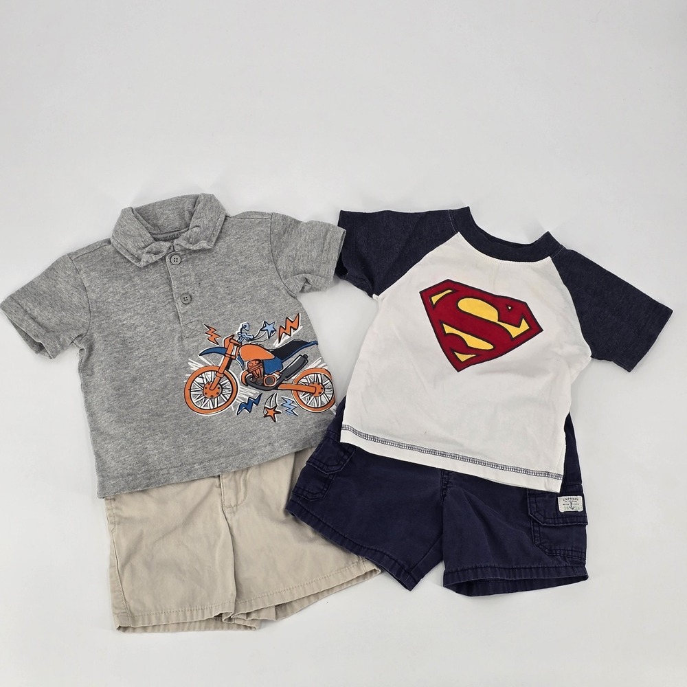 Carters Wonderkids Superman Baby Boy 12 Month Shorts Outfits‎